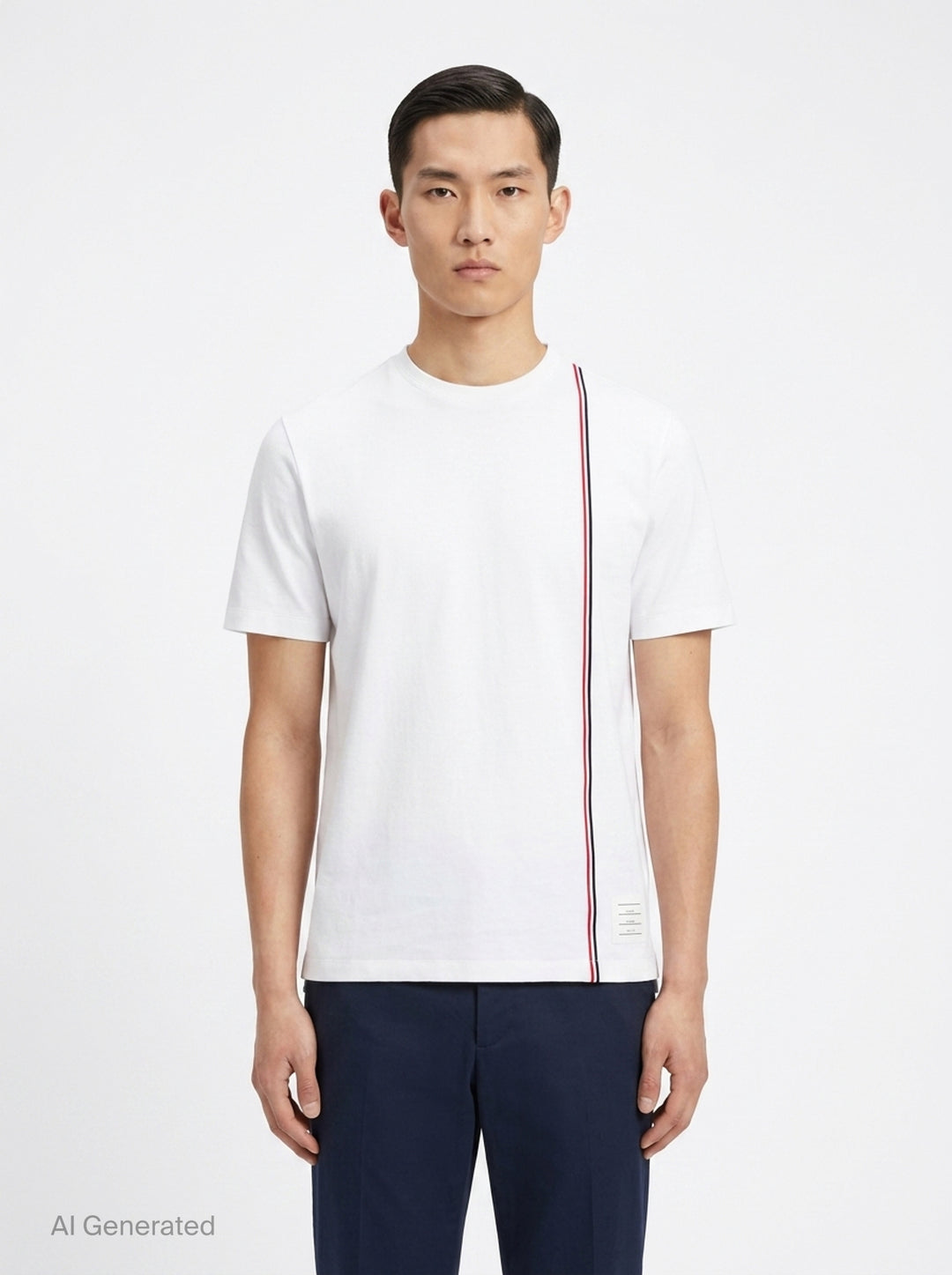 Medium Weight Diagonal Stripe Tee | Thom Browne | Club21 - front