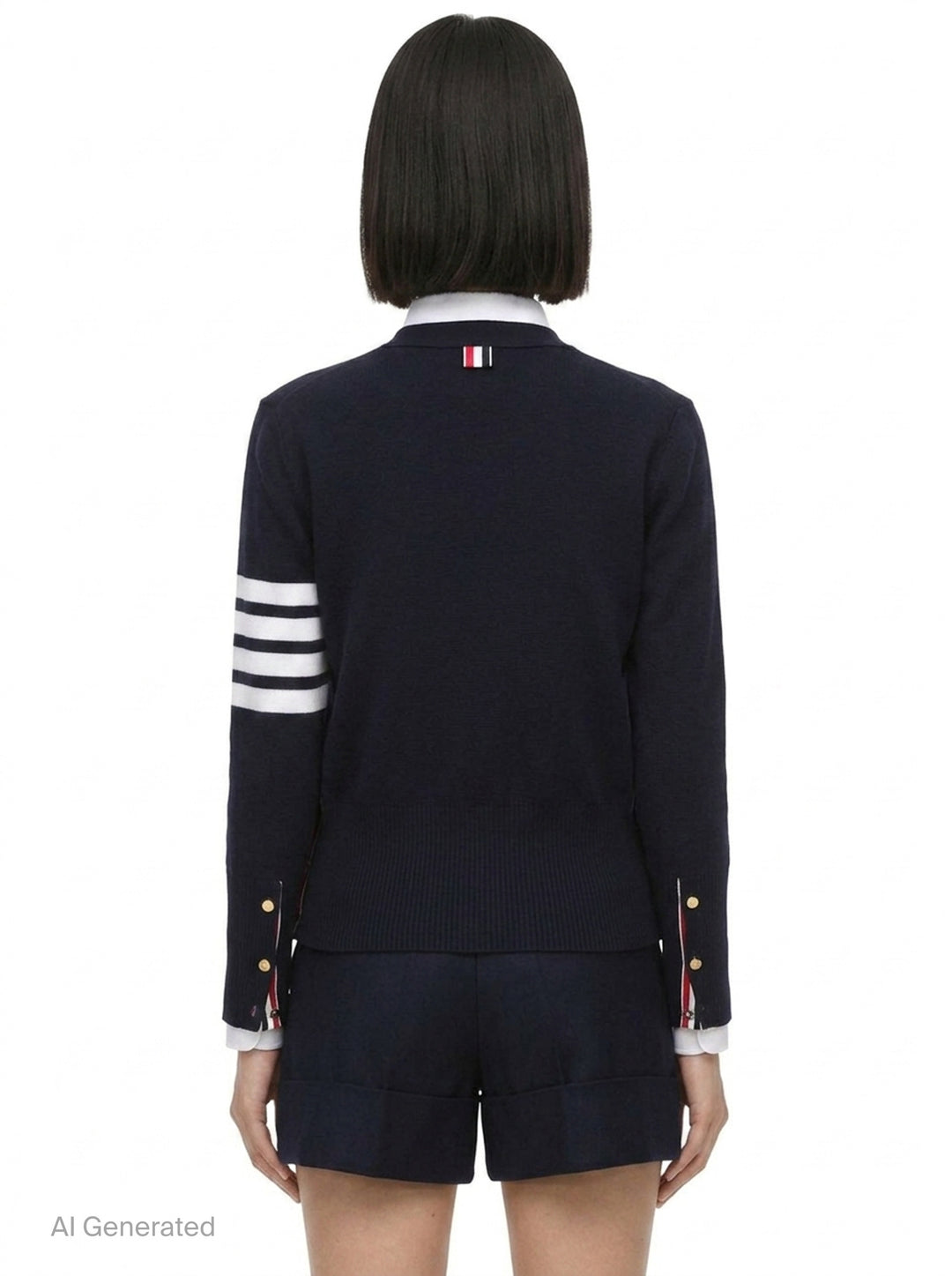 Milano Classic V-Neck Cardigan | Thom Browne | Club21 - back