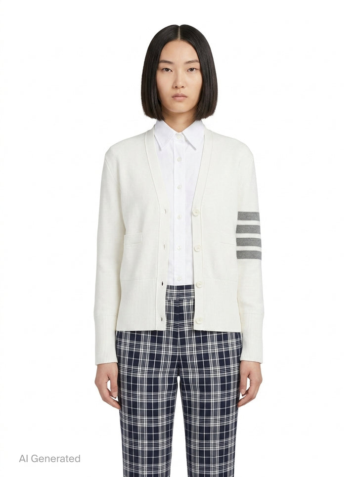 Milano Stitch Cardigan | Thom Browne | Club21 - front