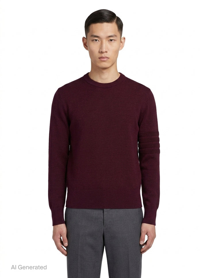 Milano Stitch Crew Neck Pullover | Thom Browne | Club21 - front