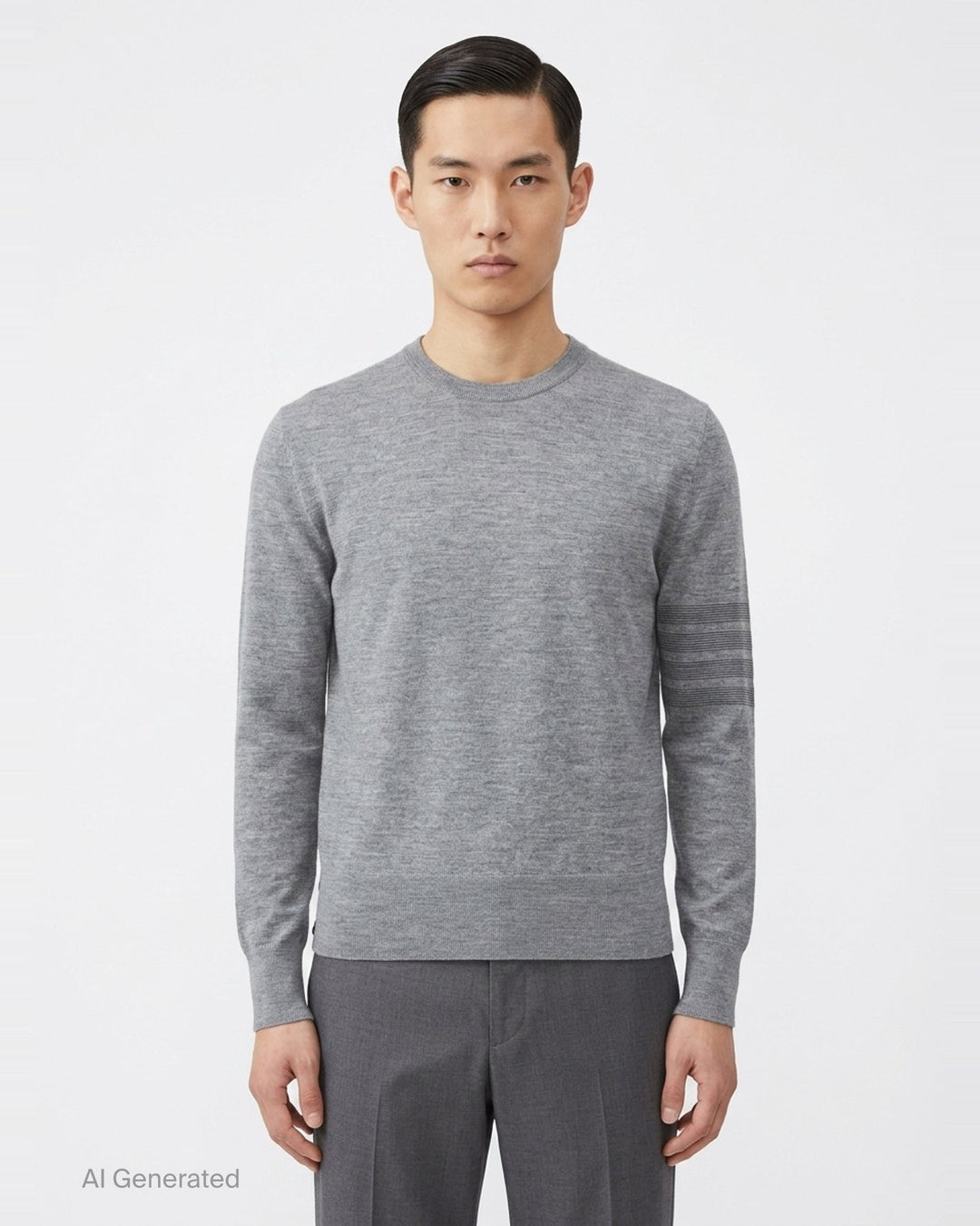 Milano Stitch Crew Neck Pullover | Thom Browne | Club21 - front
