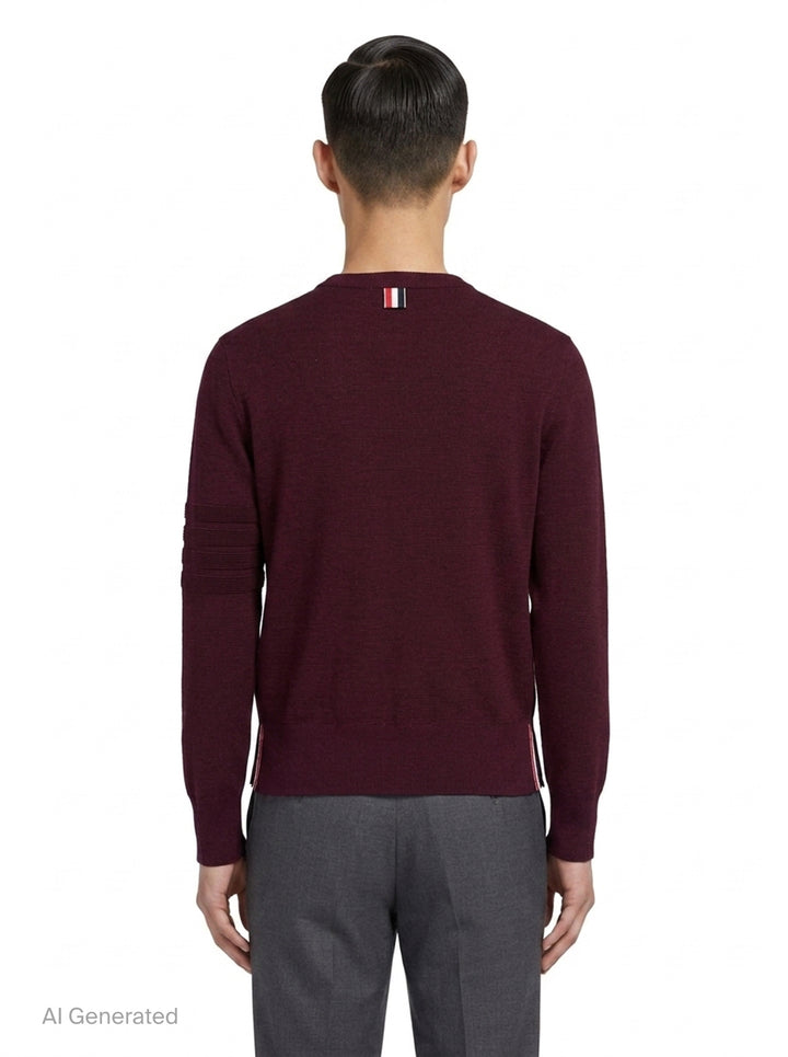 Milano Stitch Crew Neck Pullover | Thom Browne | Club21 - back