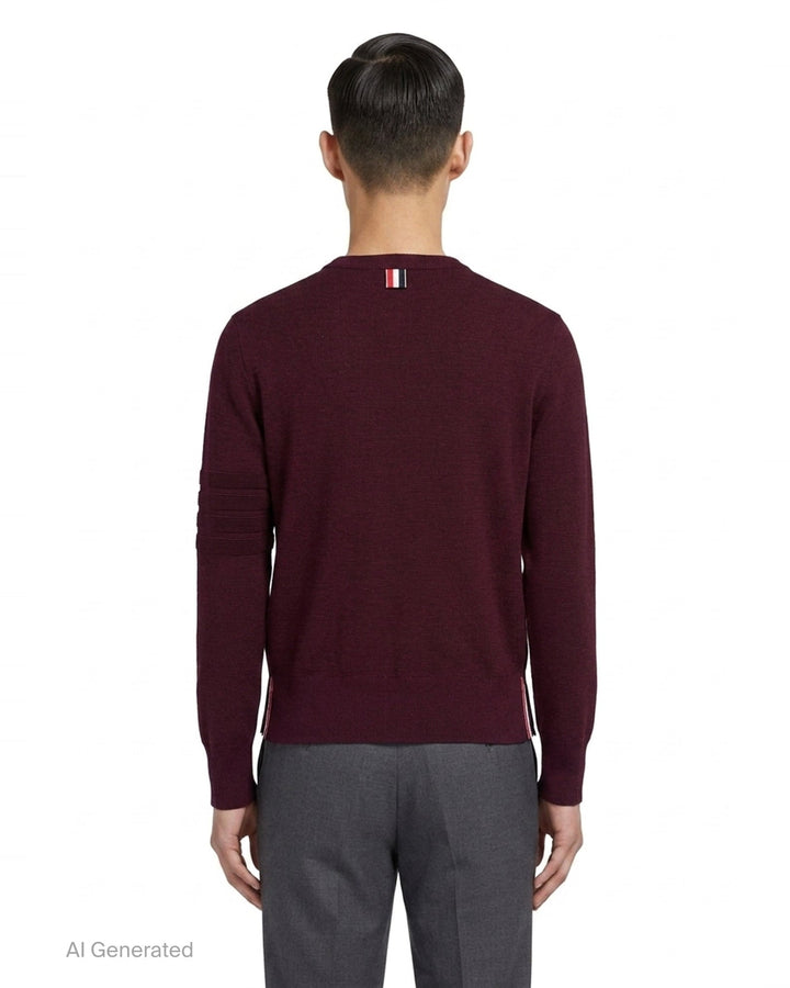 Milano Stitch Crew Neck Pullover | Thom Browne | Club21 - back