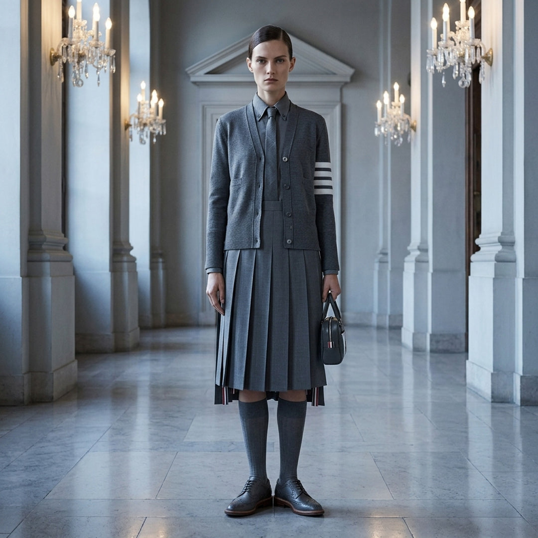 Milano Stitch V-Neck Cardigan | Thom Browne | Club21 - lifestyle