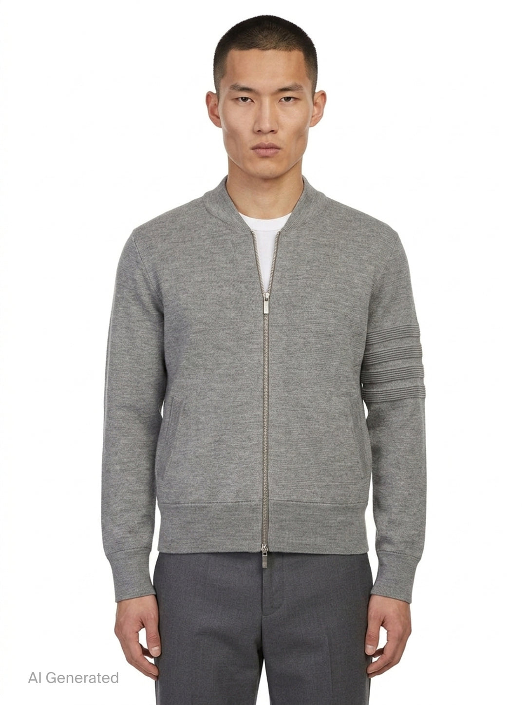 Milano Stitch Zip-Up Bomber Jacket | Thom Browne | Club21 - front