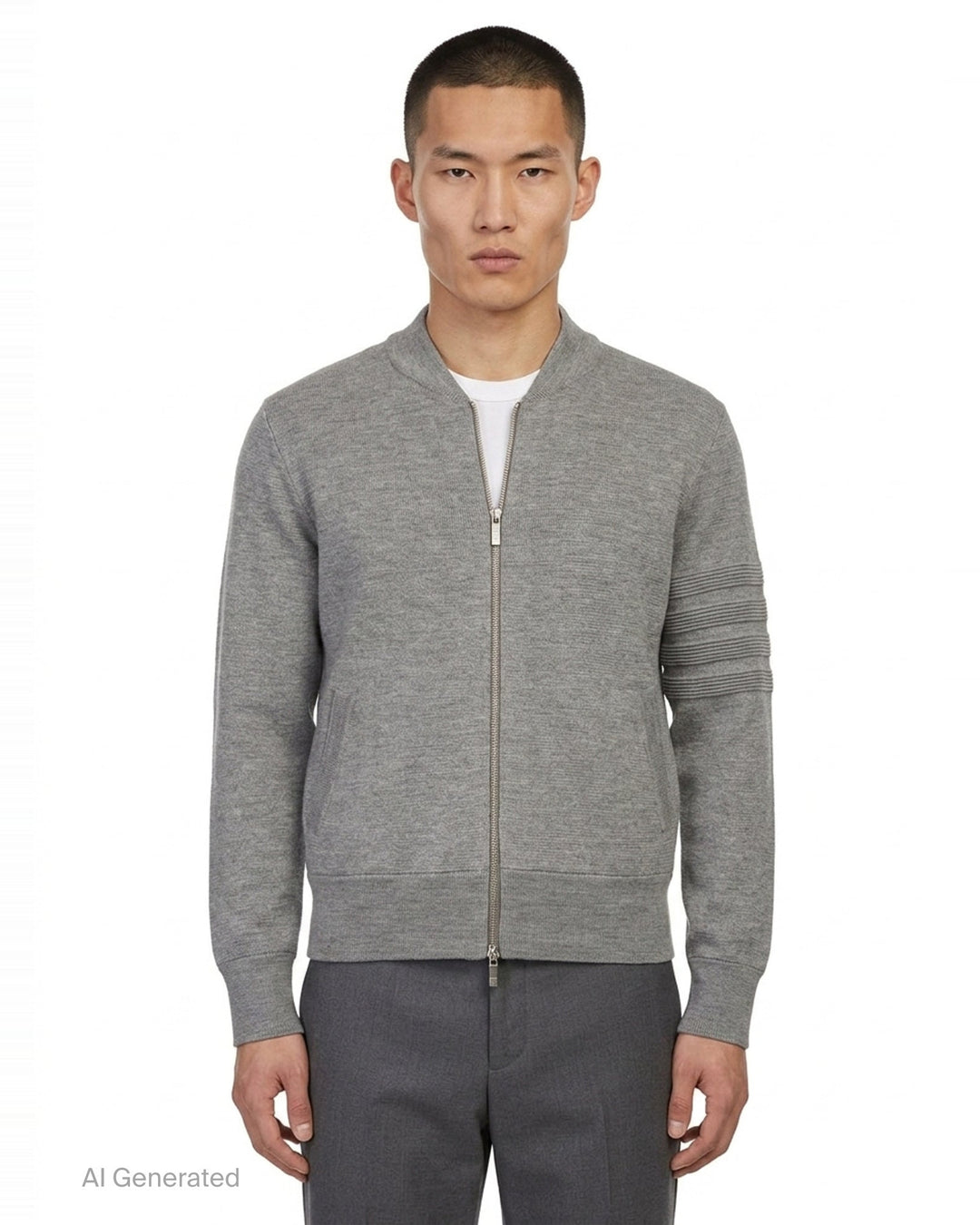 Milano Stitch Zip-Up Bomber Jacket | Thom Browne | Club21 - front