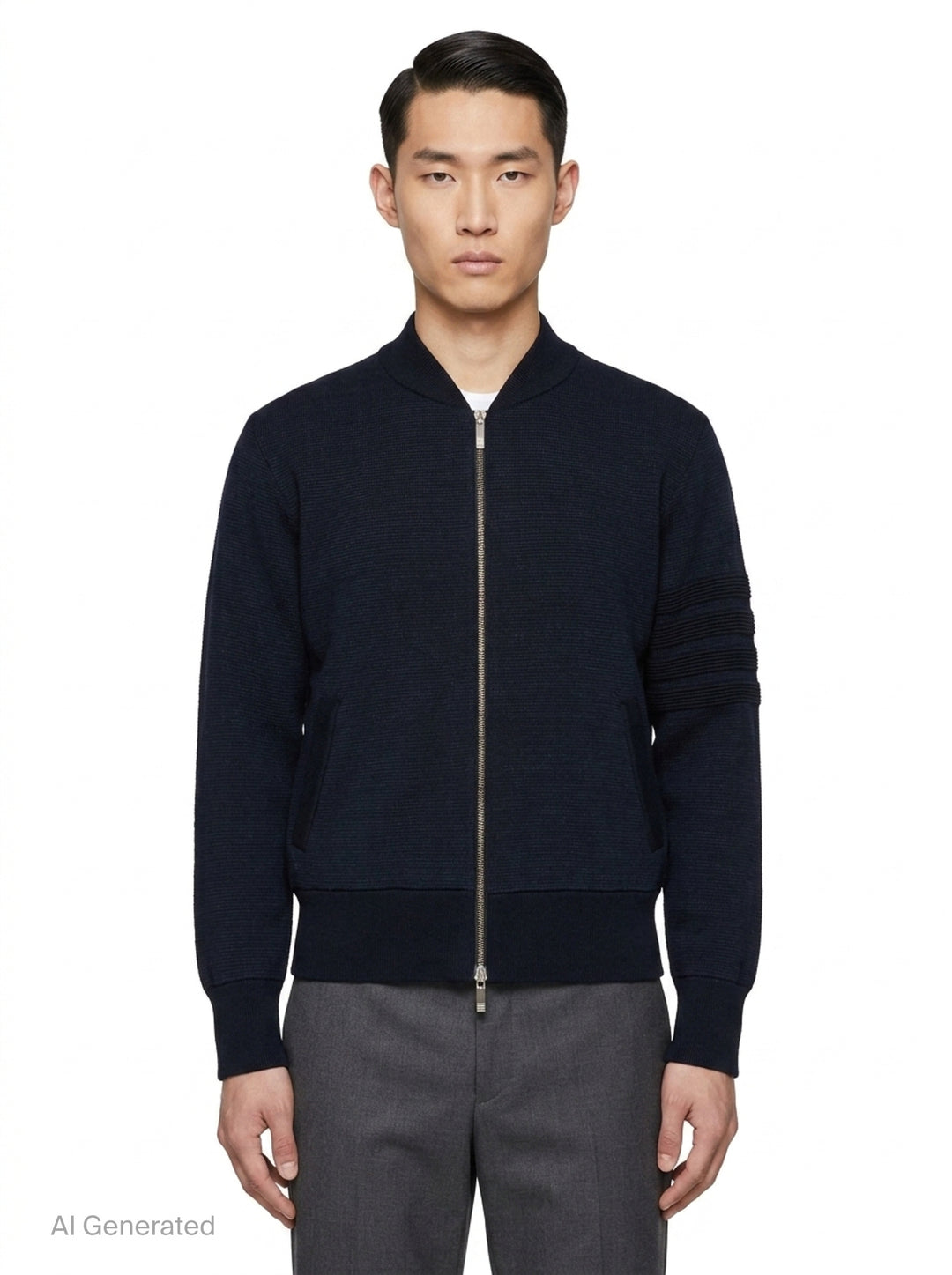 Milano Stitch Zip Up Bomber | Thom Browne | Club21 - front