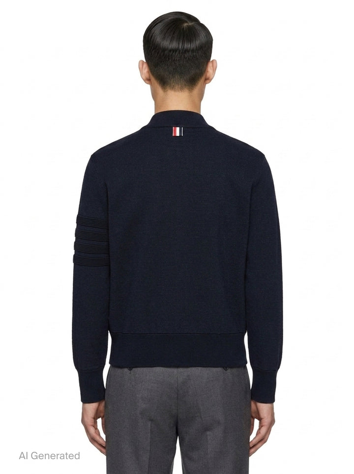 Milano Stitch Zip Up Bomber | Thom Browne | Club21 - back