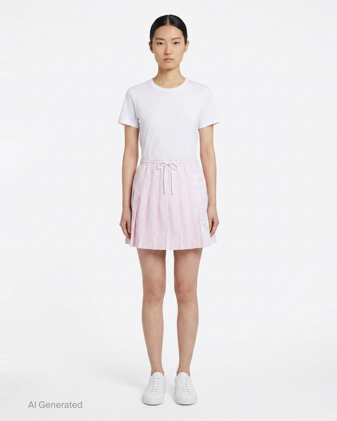 Mini Drawstring Pleated Skirt | Thom Browne | Club21 - front