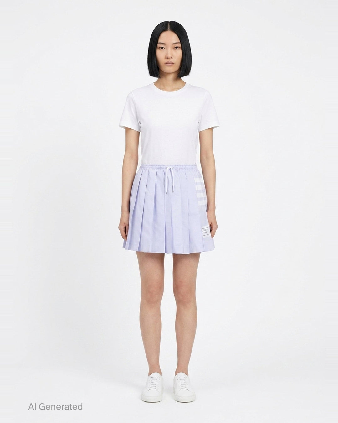 Mini Drawstring Pleated Skirt | Thom Browne | Club21 - front