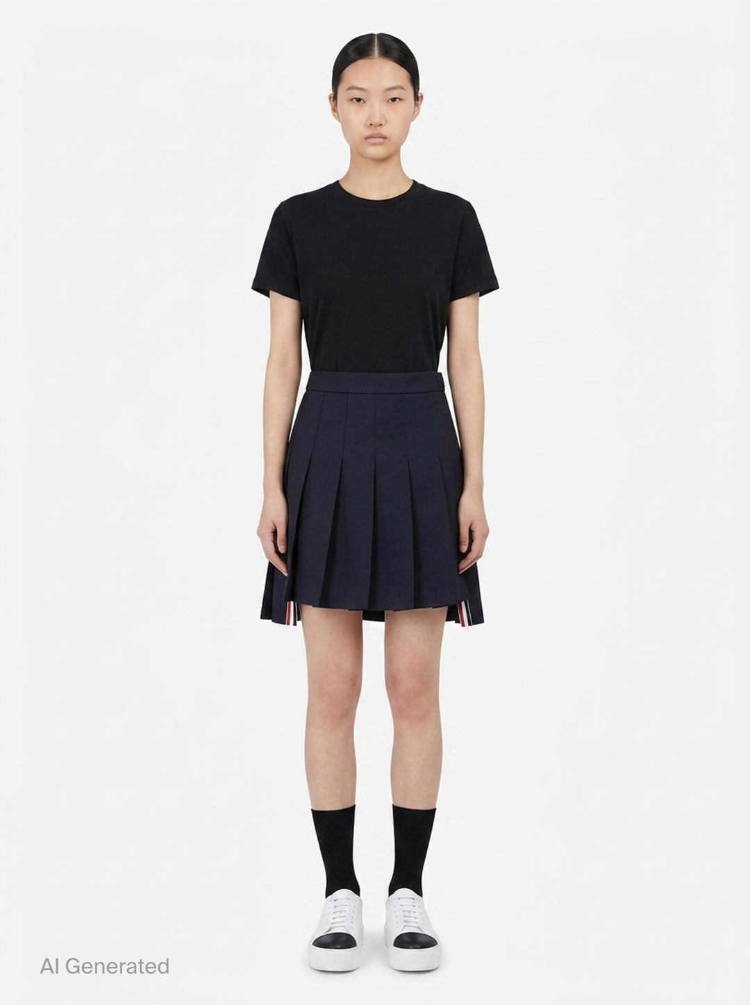 Mini Dropped Back Pleated Skirt | Thom Browne | Club21 - front