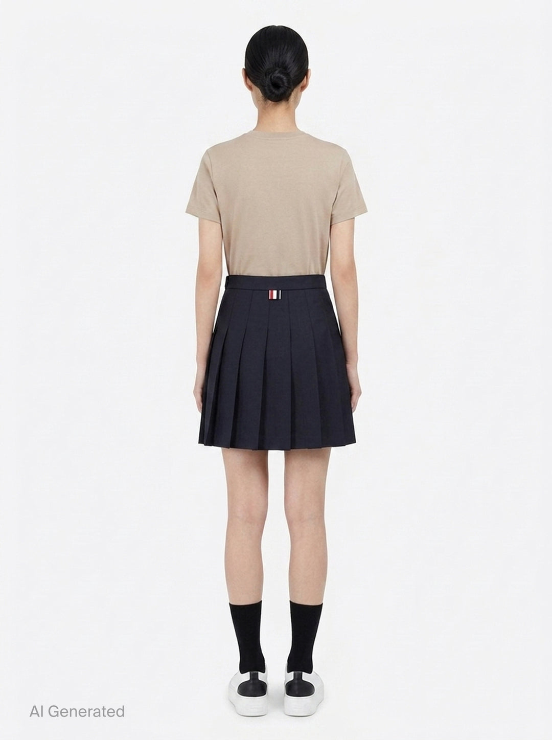 Mini Dropped Back Pleated Skirt | Thom Browne | Club21 - back