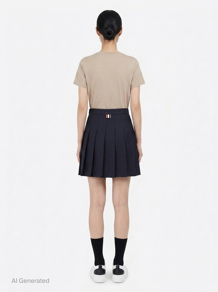 Mini Dropped Back Pleated Skirt | Thom Browne | Club21 - back