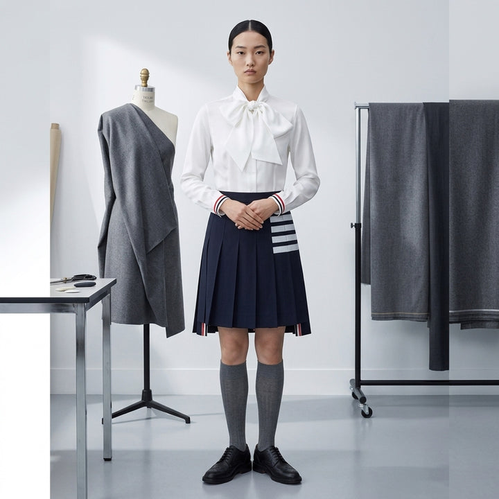 Mini Dropped Back Pleated Skirt | Thom Browne | Club21 - lifestyle