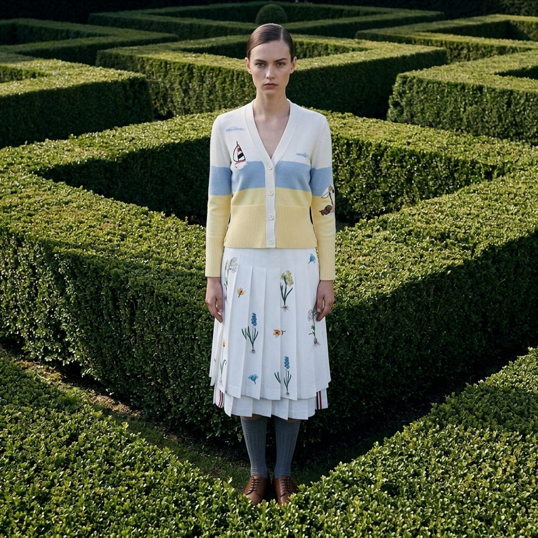 Nantucket Scene Intarsia Cardigan | Thom Browne | Club21 - lifestyle