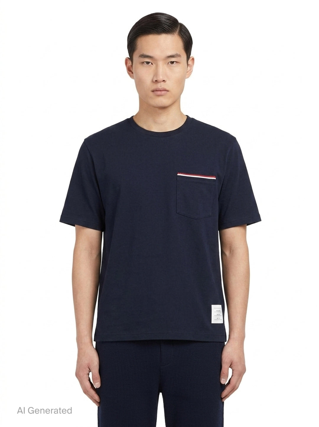 Oversized Short Sleeve Pocket Tee | Thom Browne | Club21 - front