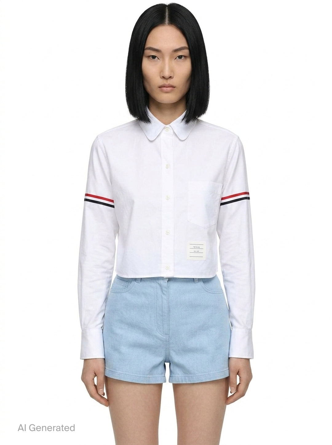 Oxford Armband Cropped Shirt | Thom Browne | Club21 - front