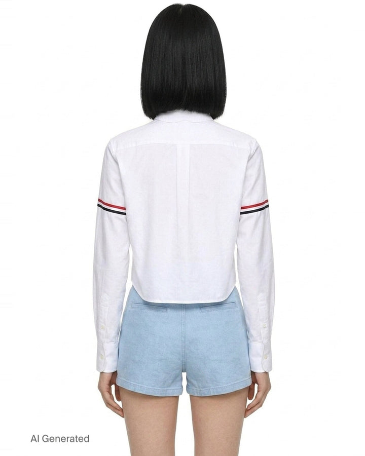 Oxford Armband Cropped Shirt | Thom Browne | Club21 - back