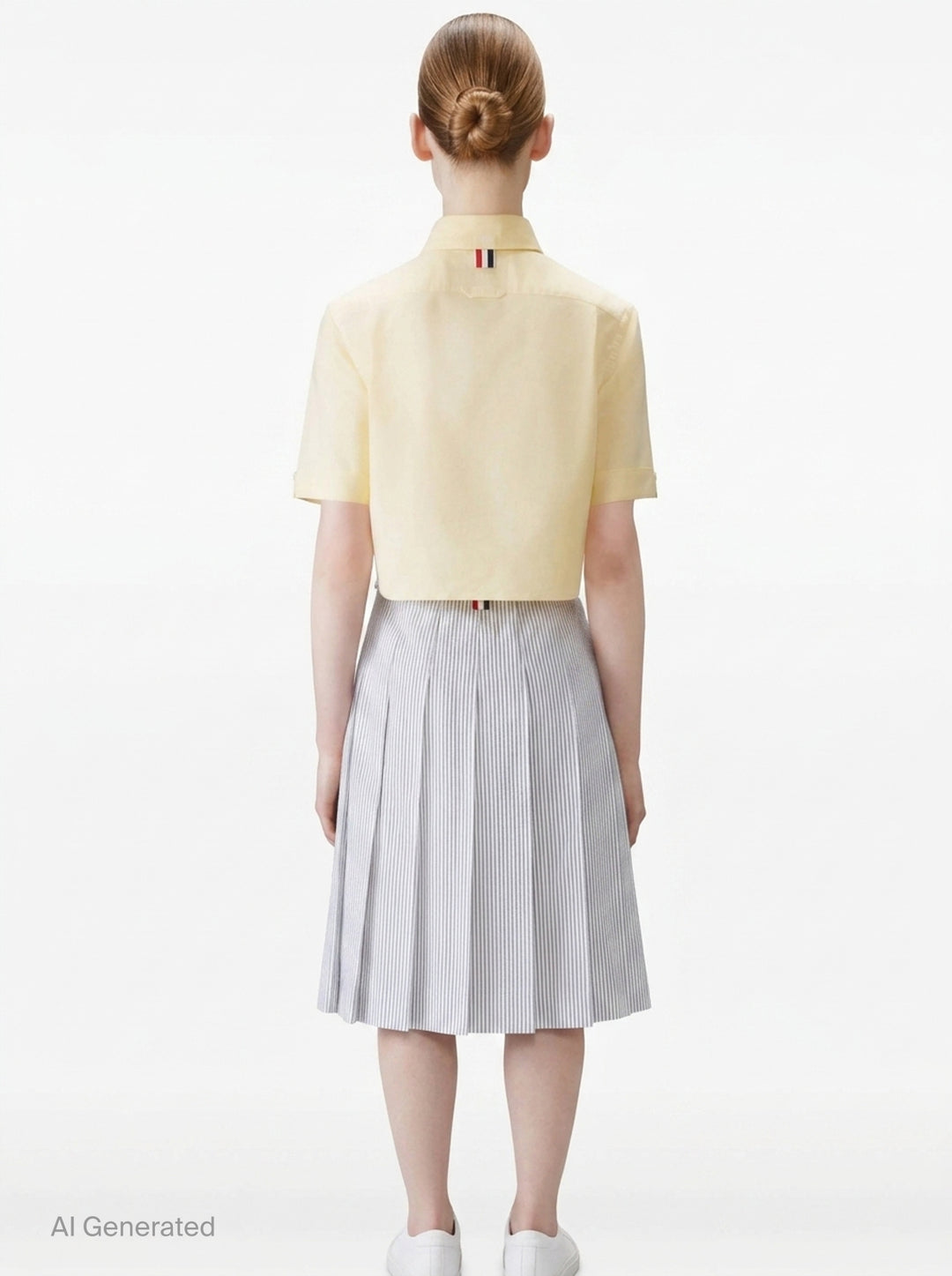 Oxford Cropped Short Sleeve Shirt | Thom Browne | Club21 - back