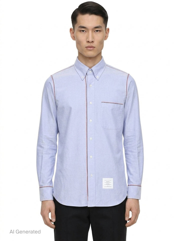 Oxford Grosgrain Framing Shirt | Thom Browne | Club21 - front