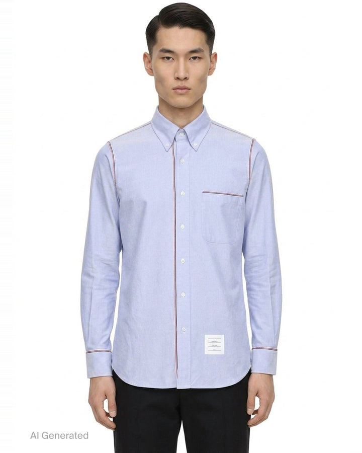 Oxford Grosgrain Framing Shirt | Thom Browne | Club21 - front