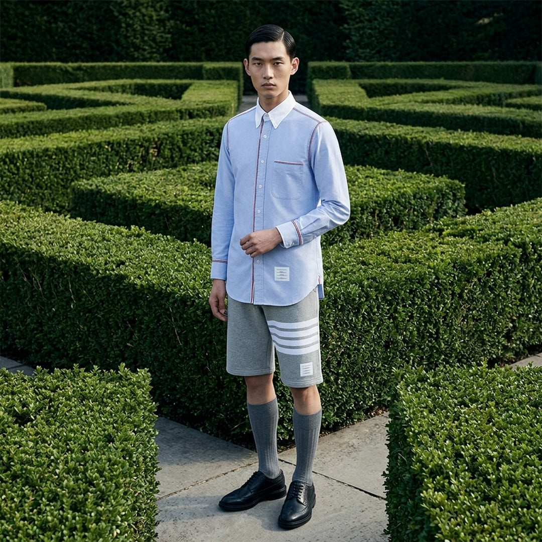 Oxford Grosgrain Framing Shirt | Thom Browne | Club21 - lifestyle