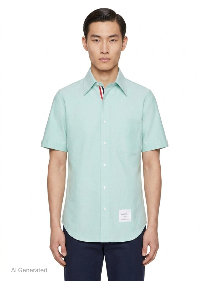 Oxford Short Sleeve Shirt | Thom Browne | Club21 - front