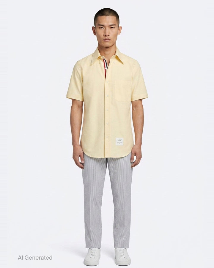 Oxford Short Sleeve Shirt | Thom Browne | Club21 - front
