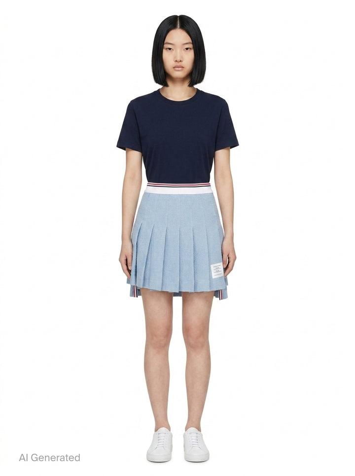 Pleated Mini Skirt | Thom Browne | Club21 - front