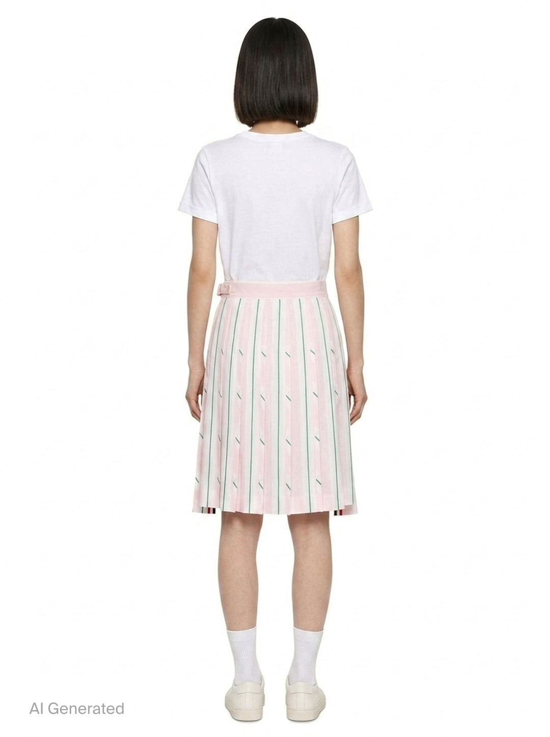 Pleated Striped Mini Skirt | Thom Browne | Club21 - back