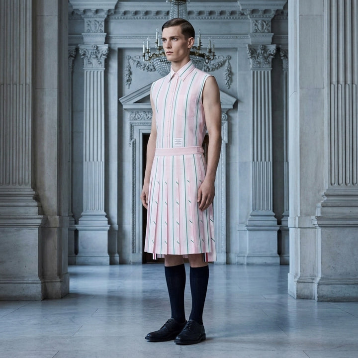 Pleated Striped Mini Skirt | Thom Browne | Club21 - lifestyle