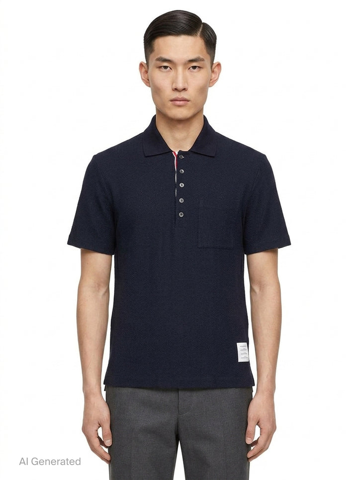 Relaxed Fit Short Sleeve Polo | Thom Browne | Club21 - front