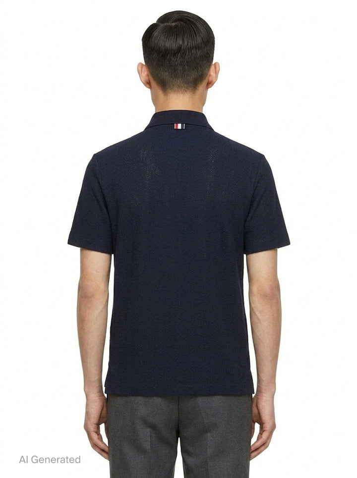 Relaxed Fit Short Sleeve Polo | Thom Browne | Club21 - back