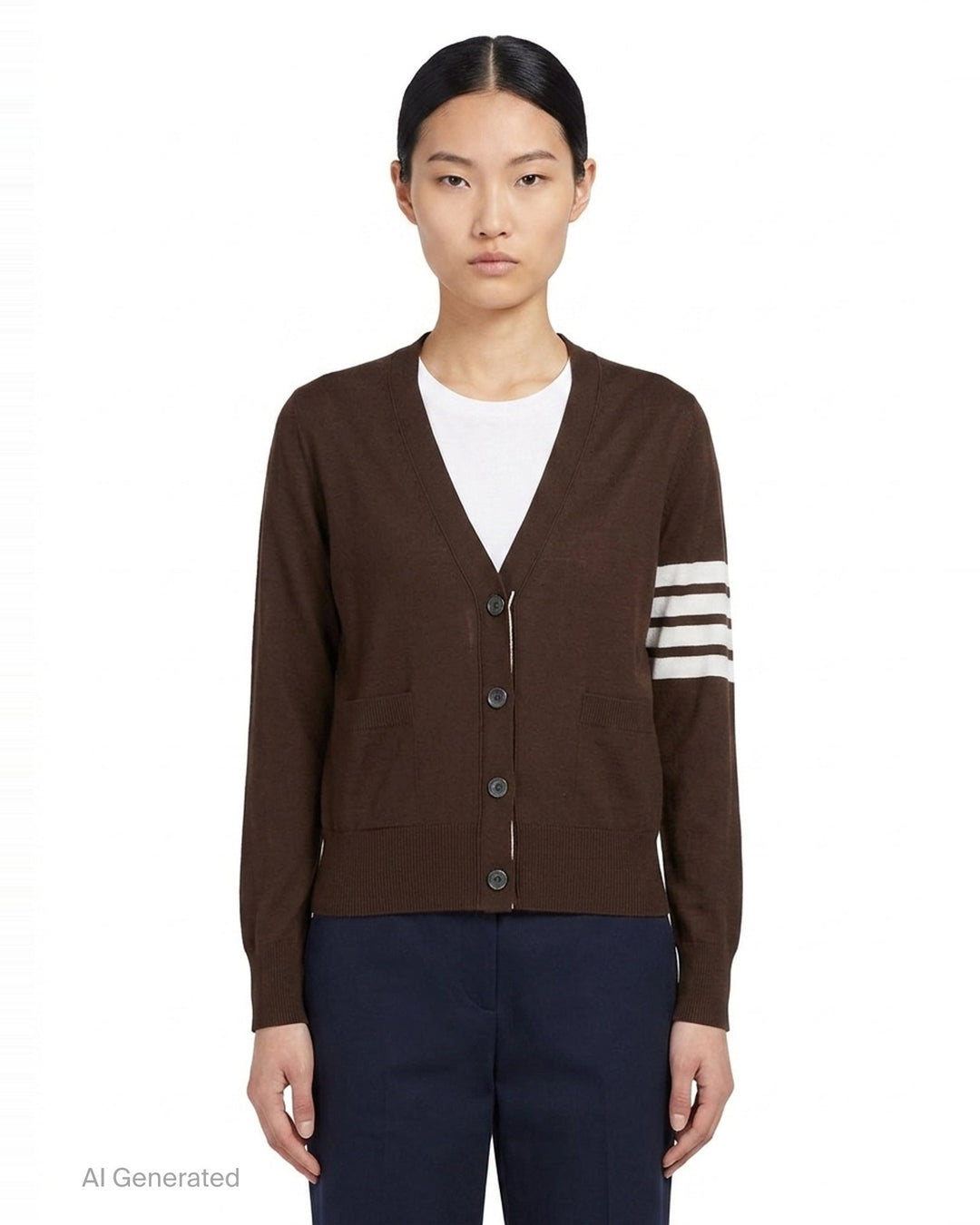 Relaxed Fit V-Neck Cardigan | Thom Browne | Club21 - front