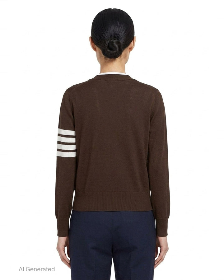 Relaxed Fit V-Neck Cardigan | Thom Browne | Club21 - back