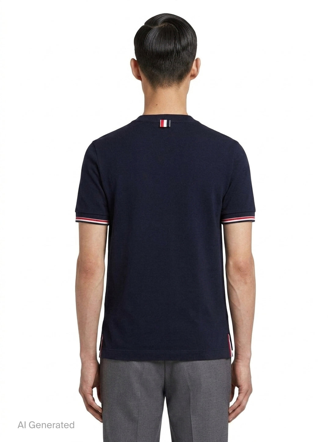 Rib Cuff Tipping Tee | Thom Browne | Club21 - back