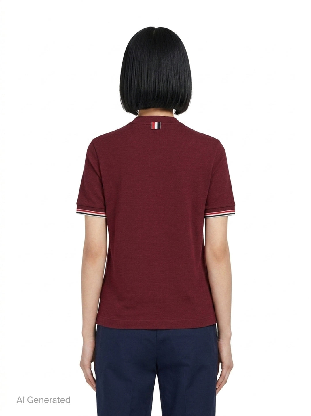Rib Cuff Tipping Tee | Thom Browne | Club21 - back