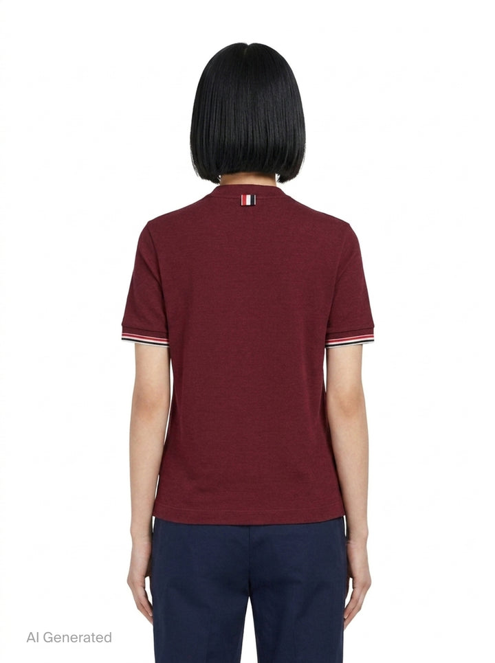 Rib Cuff Tipping Tee | Thom Browne | Club21 - back