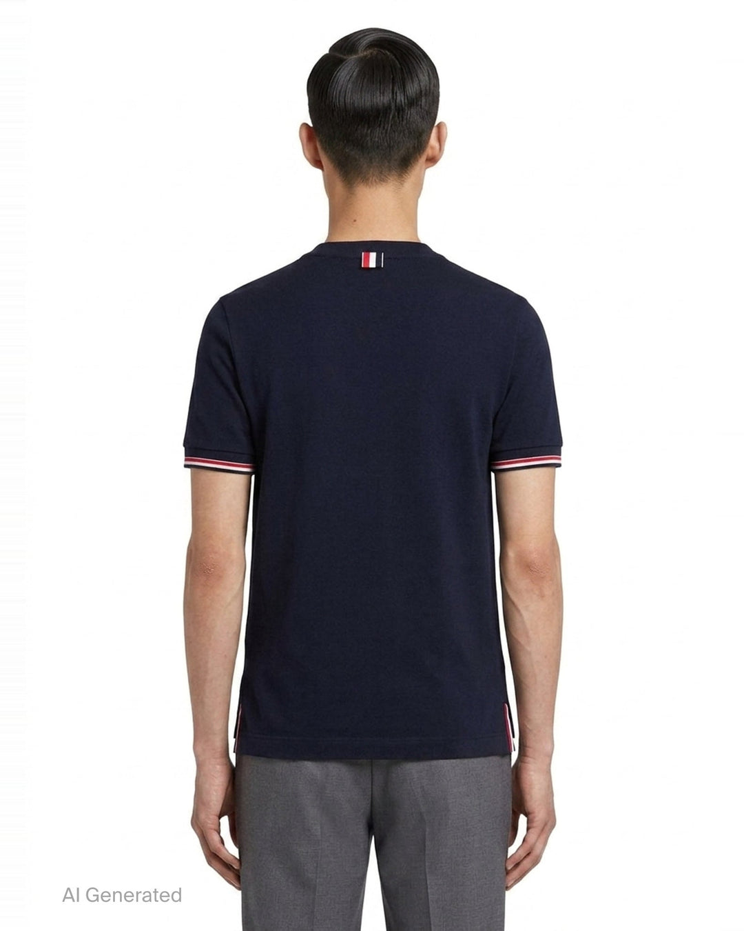 Rib Cuff Tipping Tee | Thom Browne | Club21 - back