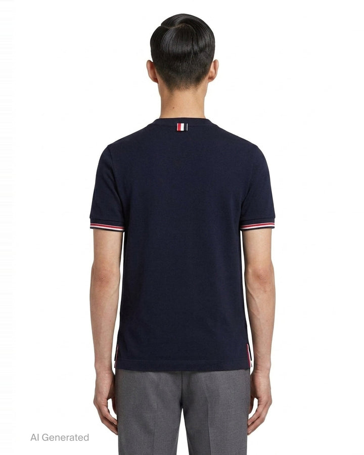 Rib Cuff Tipping Tee | Thom Browne | Club21 - back