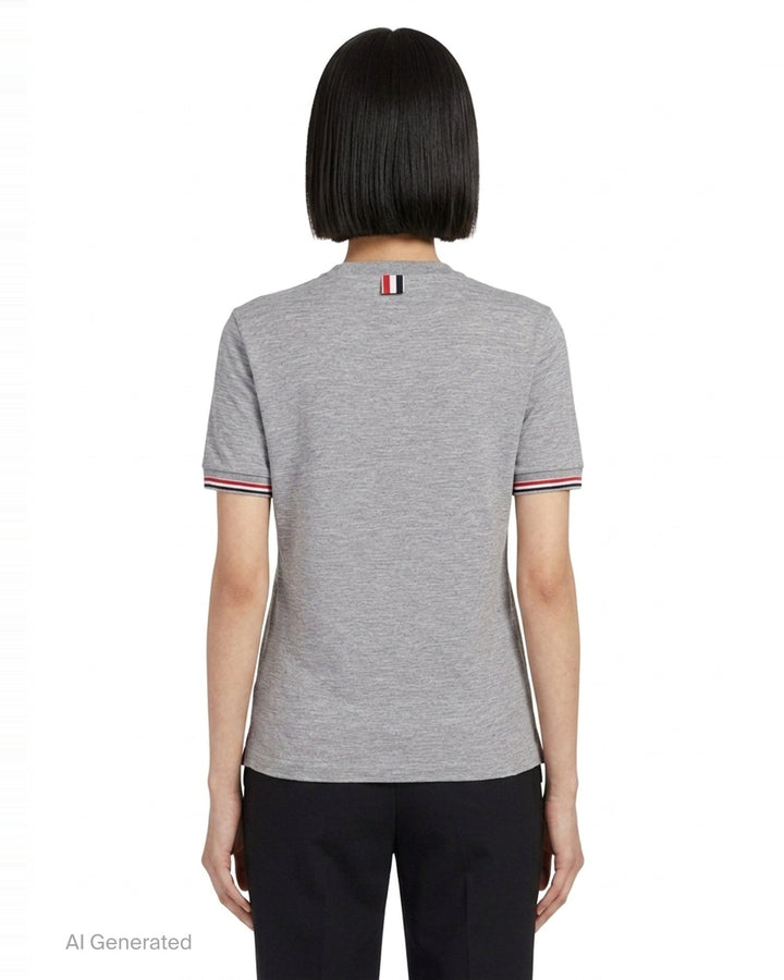 Rib Cuff Tipping Tee | Thom Browne | Club21 - back