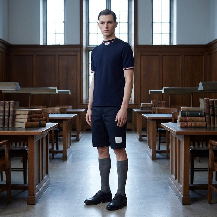Rib Cuff Tipping Tee | Thom Browne | Club21 - lifestyle