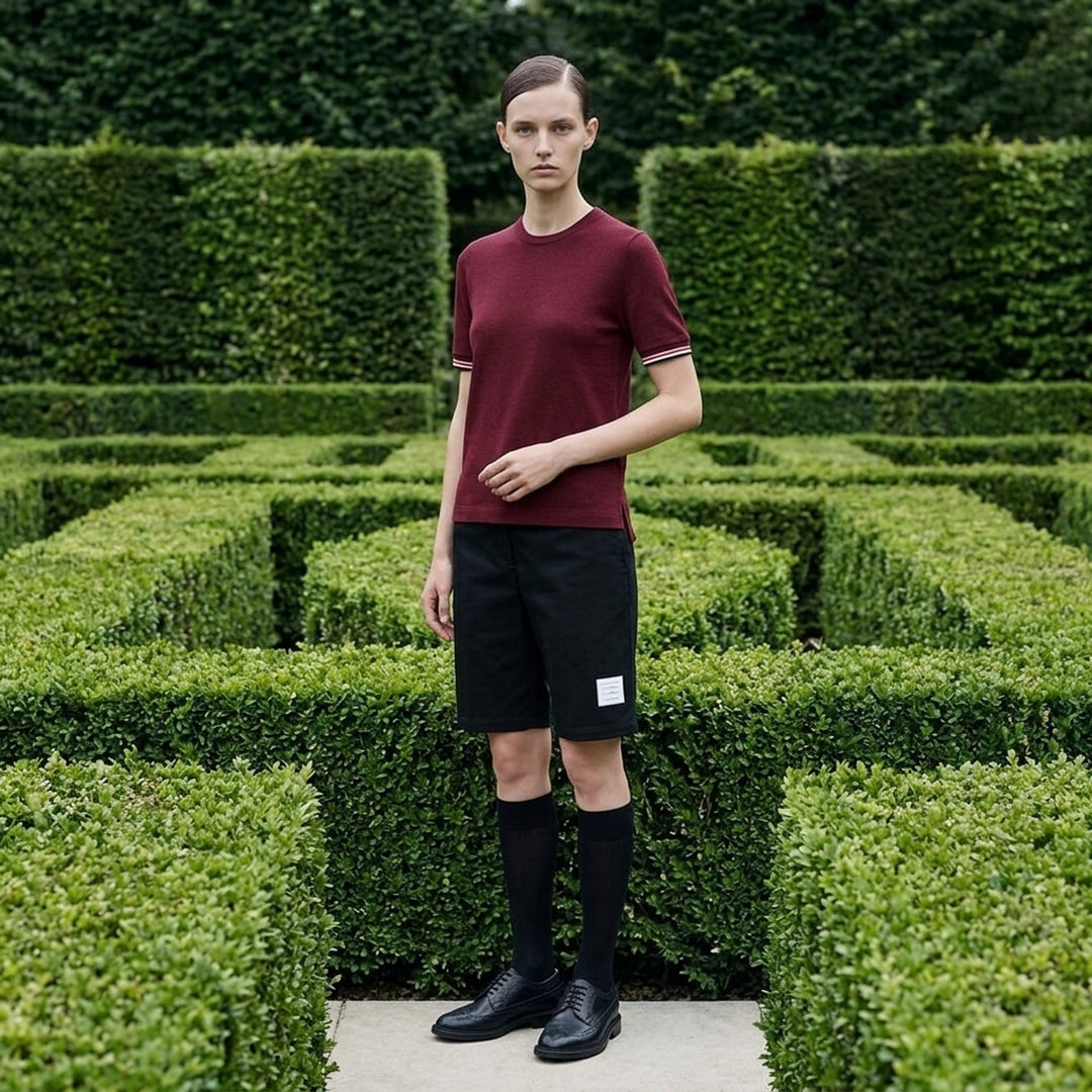 Rib Cuff Tipping Tee | Thom Browne | Club21 - lifestyle