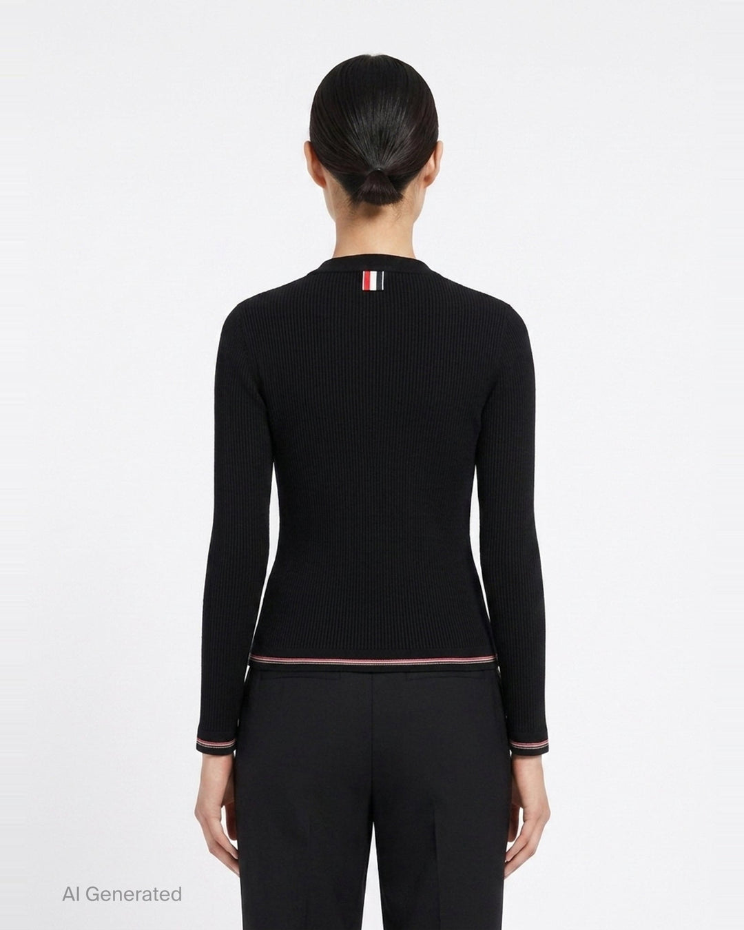 Rib Stitch Crew Neck Cardigan | Thom Browne | Club21 - back