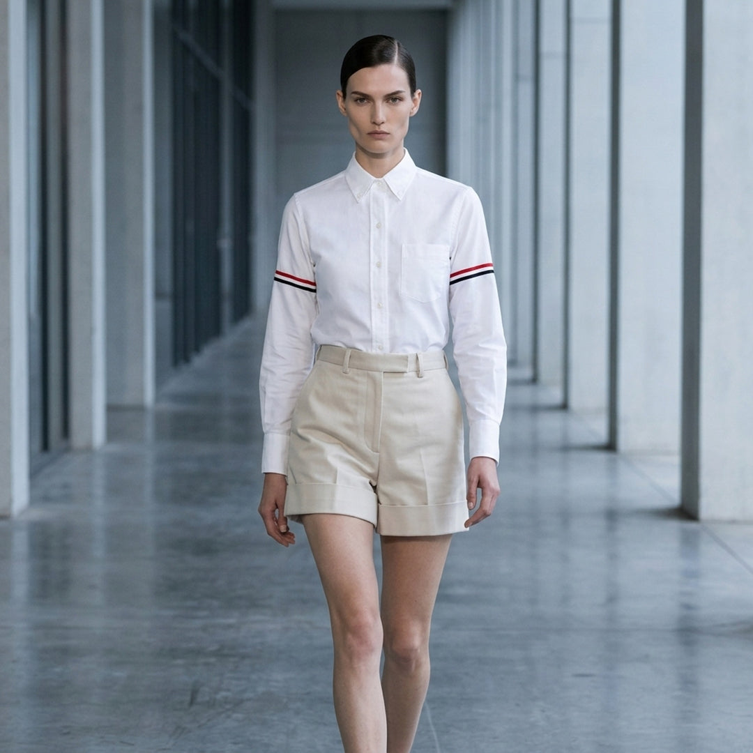 Round Collar Stripe Shirt | Thom Browne | Club21 - lifestyle