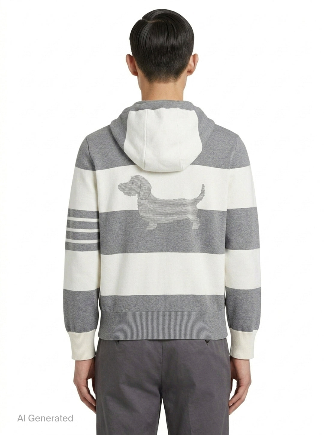Rugby Stripe Zip-Up Hoodie | Thom Browne | Club21 - back