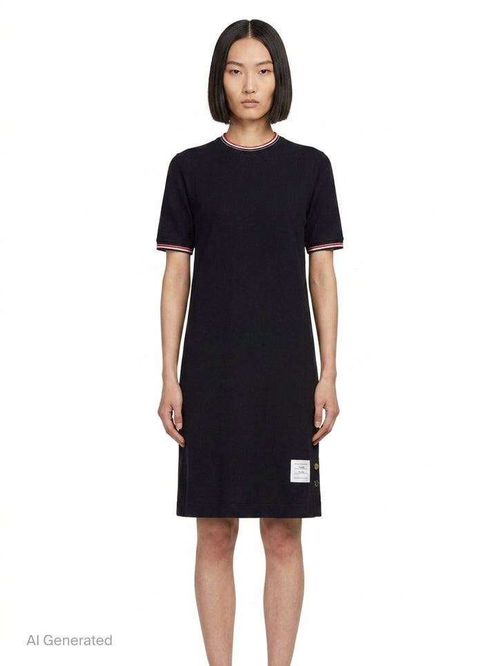 RWB Tipped T-Shirt Dress | Thom Browne | Club21 - front
