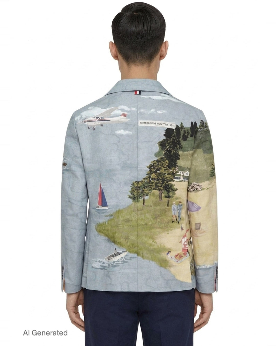 Scenic Print Cutaway Jacket | Thom Browne | Club21 - back