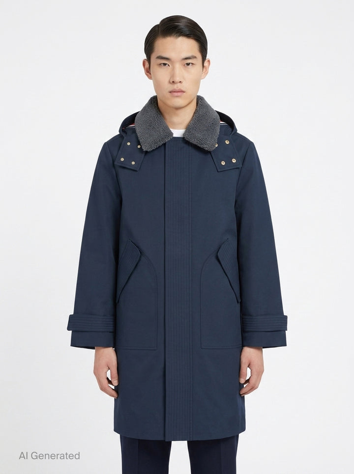Shell Bal Collar Rain Coat | Thom Browne | Club21 - front