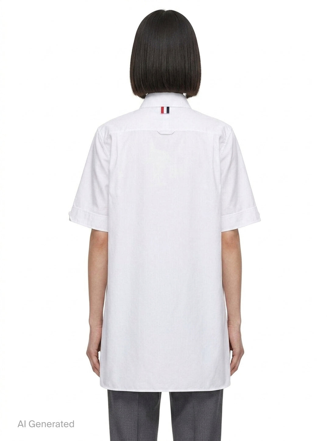Short Sleeve Blouson Shirt Dress | Thom Browne | Club21 - back